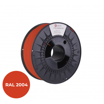 C-Tech 3DF-P-PETG1.75-2004 3D филамент, PREMIUM LINE, PETG, RAL2004, 1,75mm, 1000g, Чисто оранжев (True orange)