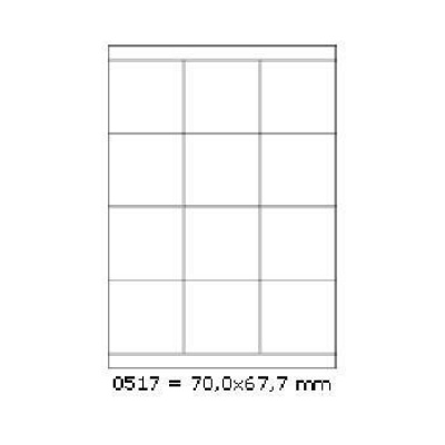 Самозалепващи етикети 70 x 67,7 mm, 12 етикети A4, 100 листа