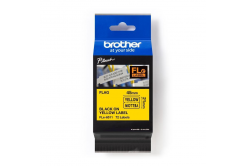 Brother FLE-6511 Pro Tape, 45mm x 10.5mm, черен печат/жълт фон, 72 бр, оригинална лента