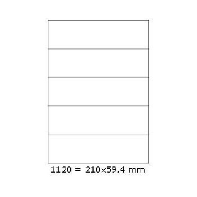 Самозалепващи етикети 210 x 59,4 mm, 5 етикети A4, 100 листа