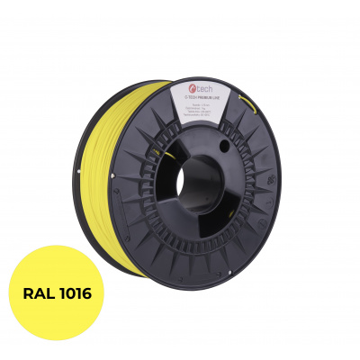 C-Tech 3DF-P-PETG1.75-1016 3D филамент, PREMIUM LINE, PETG, RAL1016, 1,75mm, 1000g, Сярно жълт (Sulfur yellow)