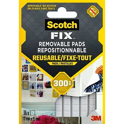 3M Scotch-FIX Подвижни лепящи подложки, лепяща пластилинова маса на квадратчета, лист 6 см x 9 см