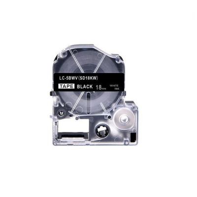 Epson LC-SD18KW, 18mm x 8m, бял печат / черен фон, съвместима лента