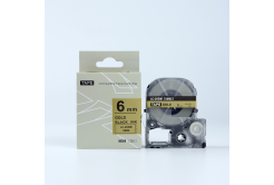 Epson LK-SM6ZW, 6mm x 9m, черен печат / златна основа, съвместима лента