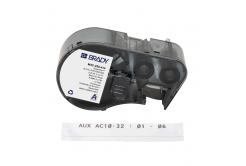 Brady M4C-250-414 / 170727, 6.35 mm x 3.66 m, Полиестер, черен печат / бял фон