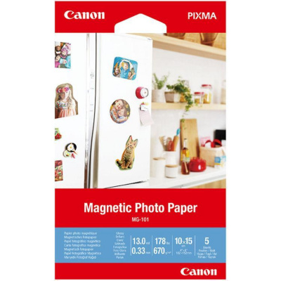 Canon Magnetic Photo Paper 3634C002, 670 г/м2, 10x15см, 5 бр., лъскав, бял, фотографска хартия