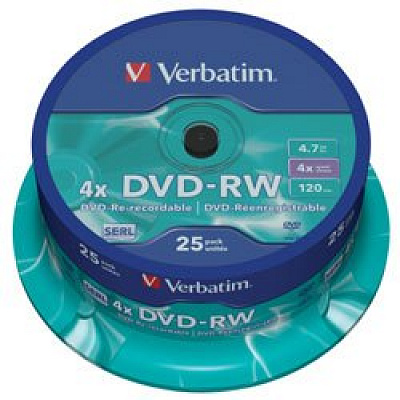 VERBATIM DVD-RW(25-pack)Шпиндел/4x/4.7GB