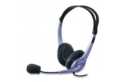 Genius HS-04S, слушалки с микрофон, управление на силата на звука, черно-сребристи, 1x 3.5 mm жак
