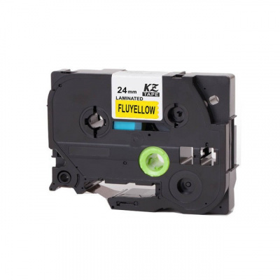 Съвместима лента с Brother TZ-C51/TZe-C51, сигнал 24mm x 8m, черен печат/жълт фон