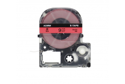 Epson LK-SC9RW, 9mm x 9m, черен печат / червен фон, съвместима лента