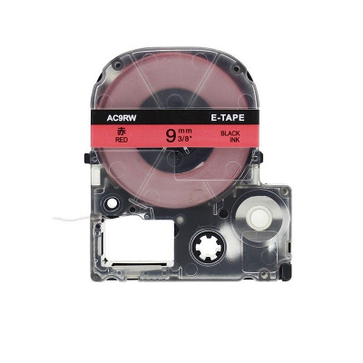 Epson LK-3RBP, SC9RW, C53S653001, 9mm x 9m, черен печат / червен фон, съвместима лента