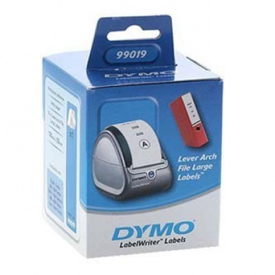Dymo 99019, S0722480, 59мм x 190мм, бели хартиени етикети за широки папки