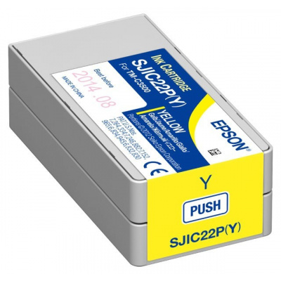 Epson GJIC5(Y) C13S020566 за ColorWorks, жълт (yellow) оригинална касета