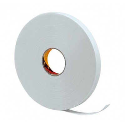 3M 9528W Двустранно лепилна монтажна лента от пяна, бял, 25 мм x 66 м