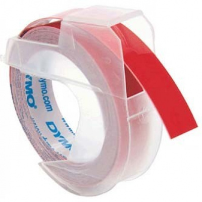 Dymo S0898150 520102, 9mm x 3m, бял печат/червен фон, оригинална лента