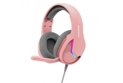Marvo TACTIC 40, слушалки с микрофон, жични, розови, 2.0, с подсветка, USB