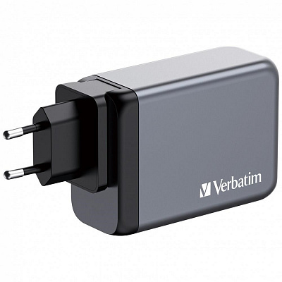 VERBATIM GaN зарядно устройство за мрежа GNC-100, 100W, 3x USB-C, 1x USB
