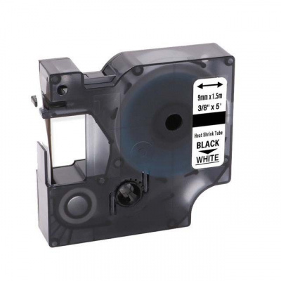 Съвместима лента с Dymo 18053, S0718280, 9mm x 1, 5m черен печат / бял фон