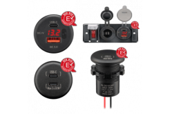 Dual USB-C Panel Install Charger with bare wires, cable length 150 mm