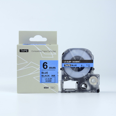 Epson LTS6BW, 6mm x 5m, син шрифт / бял фон, съвместима лента