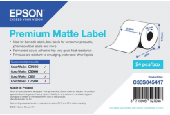 Epson C33S045417 Preмiuм Matte, за ColorWorks, 51ммx35м, бели самозалепващи етикети