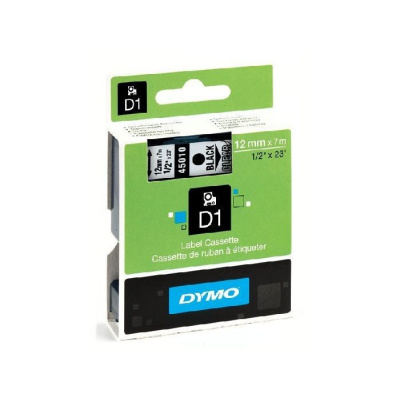 Dymo D1 45018, S0720580, 12mm x 7m, черен печат / жълт фон, оригинална лента