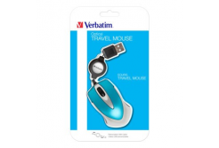 Verbatim 49022 Go Mini, Кабелна мишка, 1000DPI, оптичен, синьо