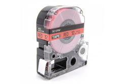 Epson LC-SC12RW, 12mm x 8m, черен печат / червен фон, съвместима лента