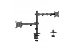 Držák 2 monitorů na stůl GEMBIRD MA-D2-03, naklápečí, až do 32” a 9kg, černý