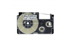 Съвместима лента с Casio XR-6X1, 6mm x 8m черен печат / прозрачен субстрат