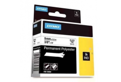 Dymo Rhino 18482, 9mm x 5.5m, черен печат/бял фон, оригинална лента