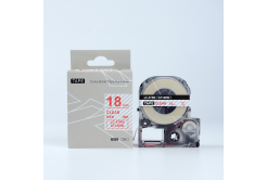 Epson LK-ST18RW, 18mm x 9m, червен печат / прозрачен субстрат, съвместима лента