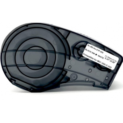 Brady M21-250-C-342-WT, 11,15 mm x 2,13 m, черен печат / бял фон, съвместима лента