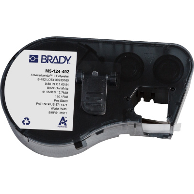 Brady M5-124-492 / 170900, 12.70 mm, Polyester, черно копиране / бял фон