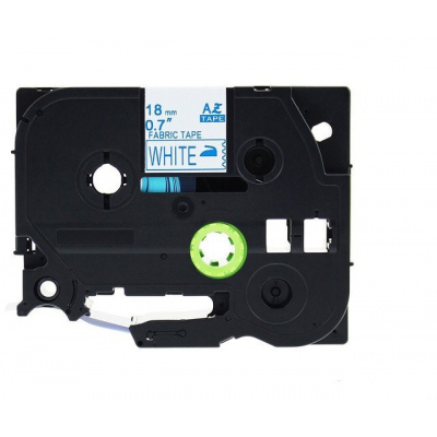 Съвместима лента с Brother TZe-FA4, 18mm x 3m, син шрифт / бял фон, желязо