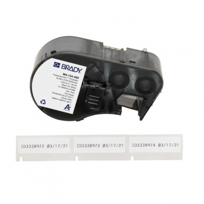 Brady M4-124-490 / 170775, 12.70 mm, Polyester, черно копиране / бял фон