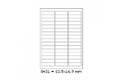 Самозалепващи етикети 63,5 x 16,9 mm, 48 етикети A4, 100 листа