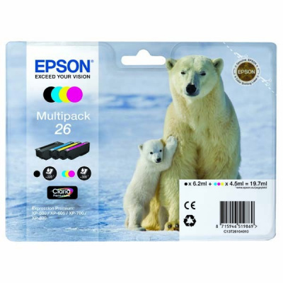 Epson 26 T2616 CMYK оригинален комплект касети