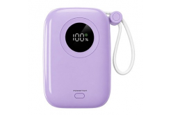 Powerton ENERGY PASTEL EDITION Външна батерия 10000mAh, 2x USB-C, 22.5W, интегрирани кабели, лилава