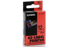 Casio XR-18RD1, 18mm x 8m, черен печат/червен фон, оригинален лента