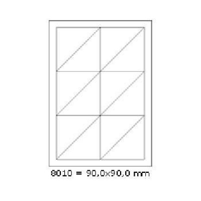 Самозалепващи етикети 90 x 90 mm, 12 етикети A4, 100 листа