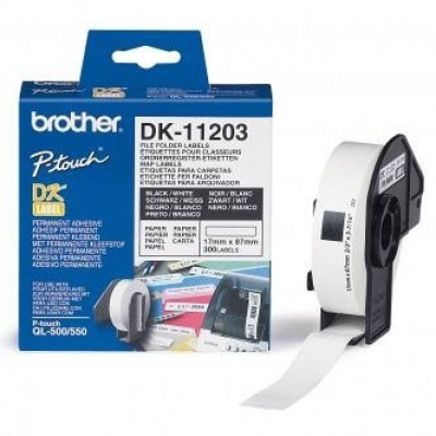 Brother DK-11203, 17mm x 87mm, хартиена ролка, 300 етикети
