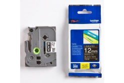 Brother TZ-335 / TZe-335, 12mm x 8m, бял печат/черен фон, оригинална лента