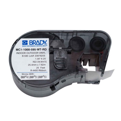 Brady MC1-1000-595-WT-RD / 131604, лепилна лента 25.40 mm x 7.62 m