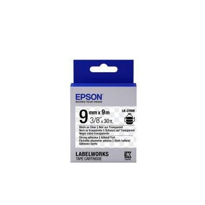 Epson LabelWorks LK-3TBW C53S653006 9мм x 9м, черно копиране / прозрачен фон, силно лепищ, оригинален лента