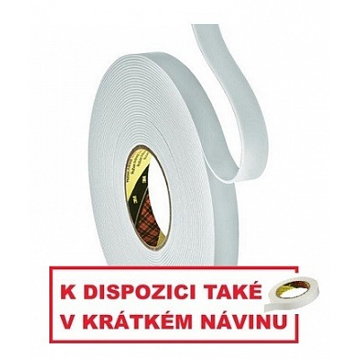 3M 9515W Montážní pěnová oboustranná páska, bílá 19 mm x 3 m