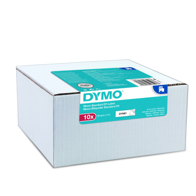 Dymo D1 45803, 2093098, 19mm x 7m, черен печат/бял фон, оригинални ленти, 10 бр